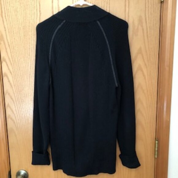 INC International Concepts Knit Collar Jacket Zip Sweater Men Women Long XL - Picture 4 of 7